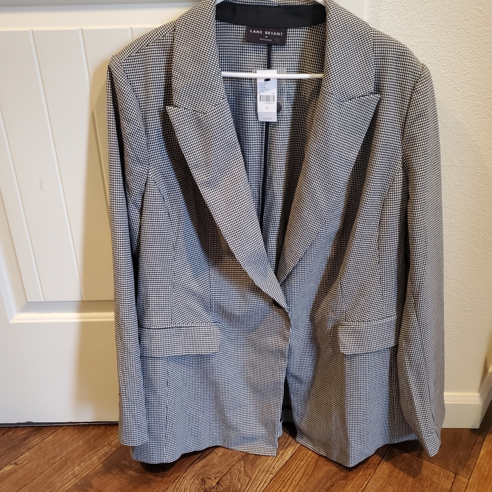 Lane Bryant blazer gingham pattern size 24